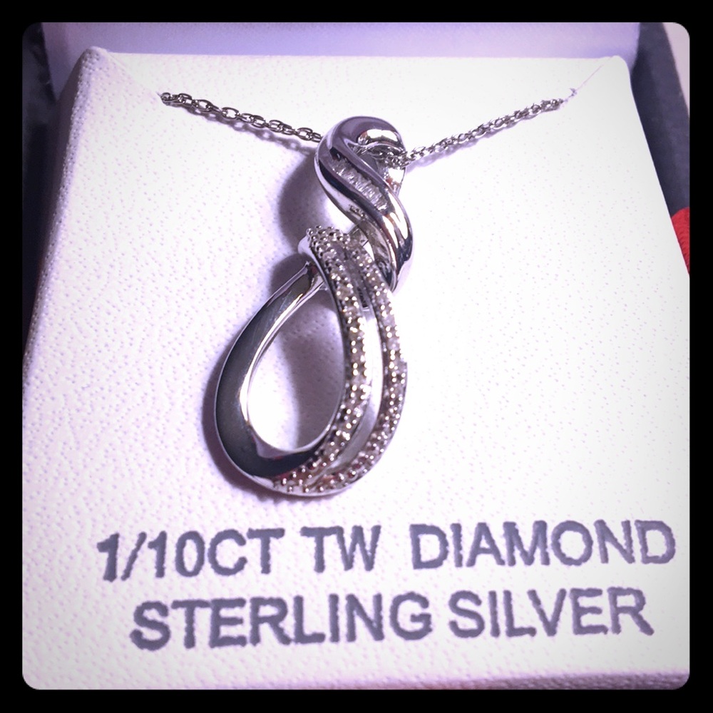 Diamond and Sterling Silver Necklace